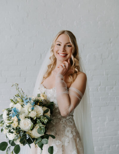Close-up of bridal makeup featuring natural tones by Winnipeg makeup artist.​